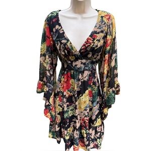 Betsey Johnson | Sz 6 Floral Dress with Bell Sleeves Boho